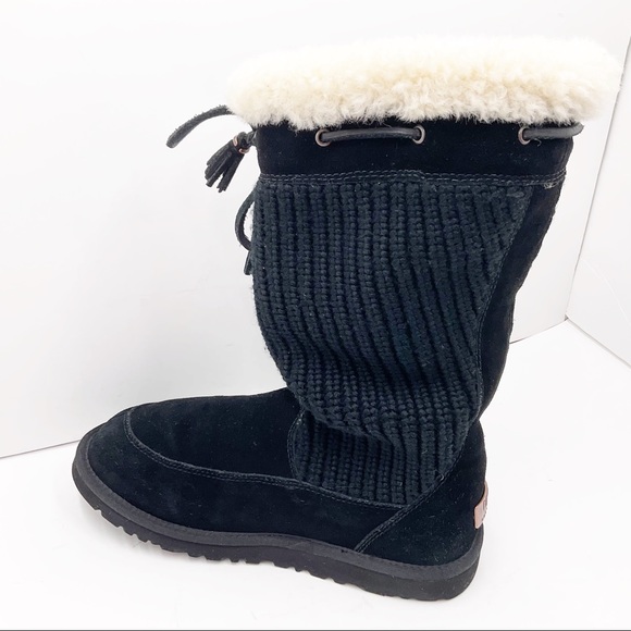 {UGG} Suburb Suede Knit Boots - Picture 4 of 16